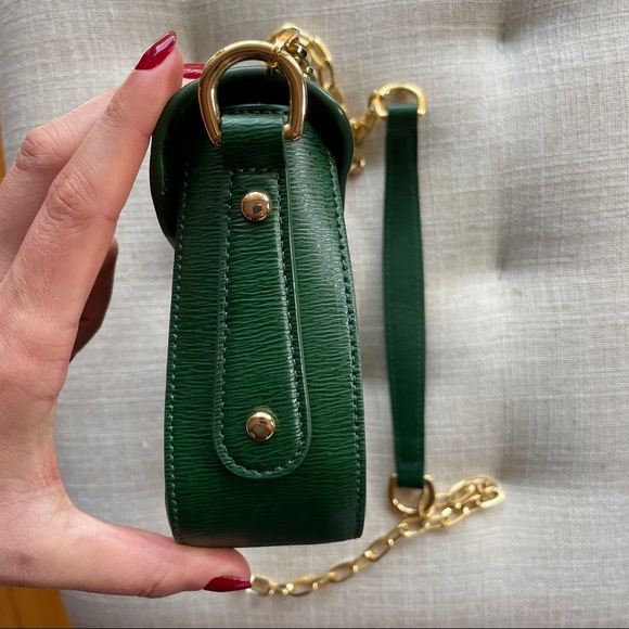 Ralph Lauren Green Purse with Gold Chain Strap - Picture 6 of 10